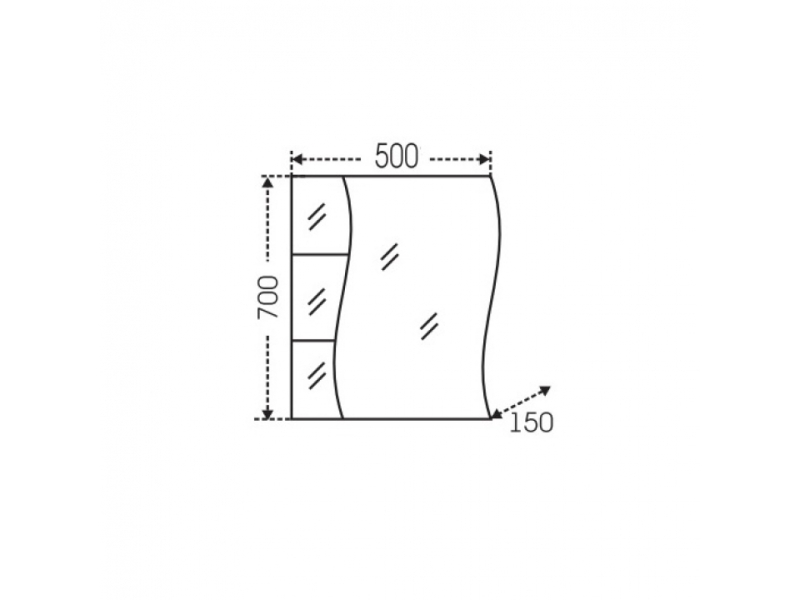 Купить Зеркальный шкаф СаНта Волна 50 левый/правый (101005/101006)