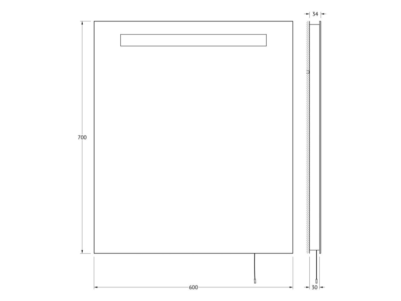 Купить Зеркало Ellux Linea LIN-A1 24 Led со встроенным светильником