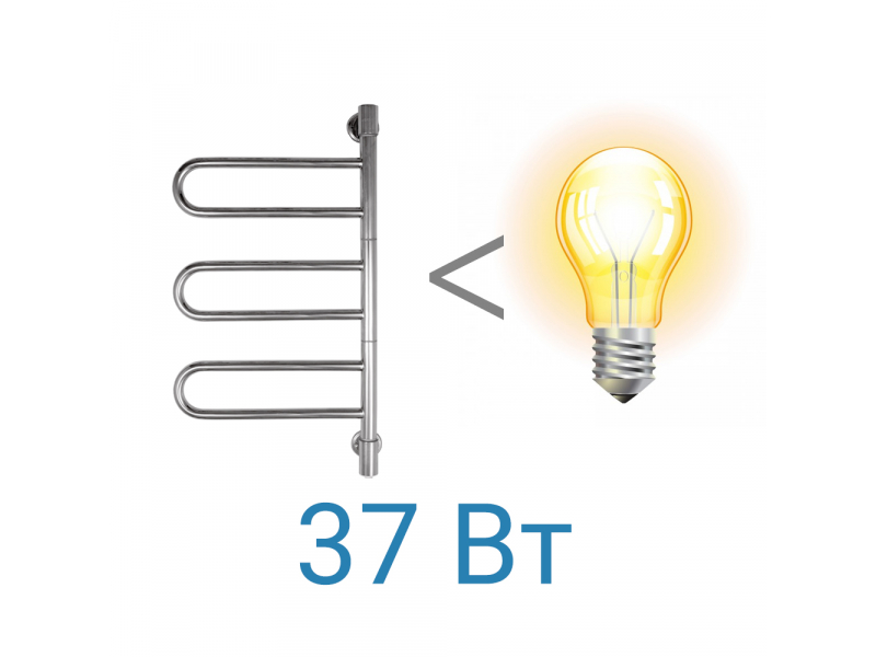 Купить Полотенцесушитель электрический Energy U chrome G3K, ширина 40 см, высота 74.5 см