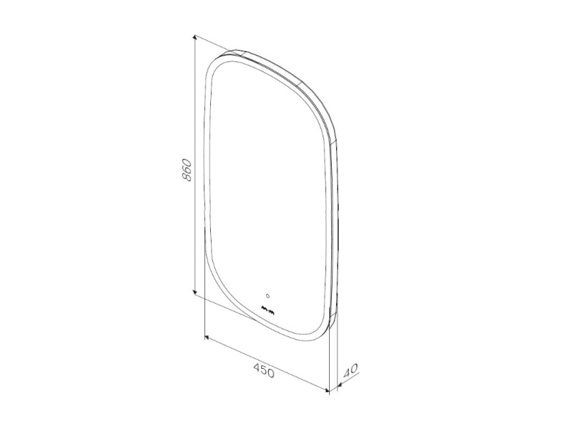 Купить Зеркало Am.Pm Func, с контурной LED-подсветкой, ИК-сенсором, вытянутое, 45 х 85 см, M8FMOX0451WGH