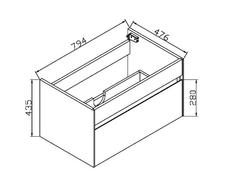 Купить Тумба под раковину Vincea Chiara 80 см, подвесная, коричневый (T.Oak), VMC-1C800TO