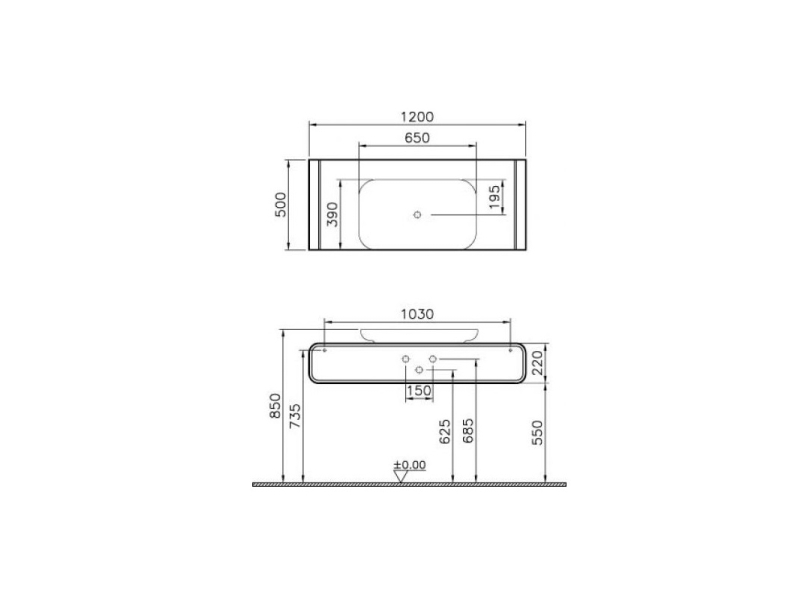 Купить Тумба под раковину Vitra Mod 120 см, подвесная, цвет бамбук, 52743