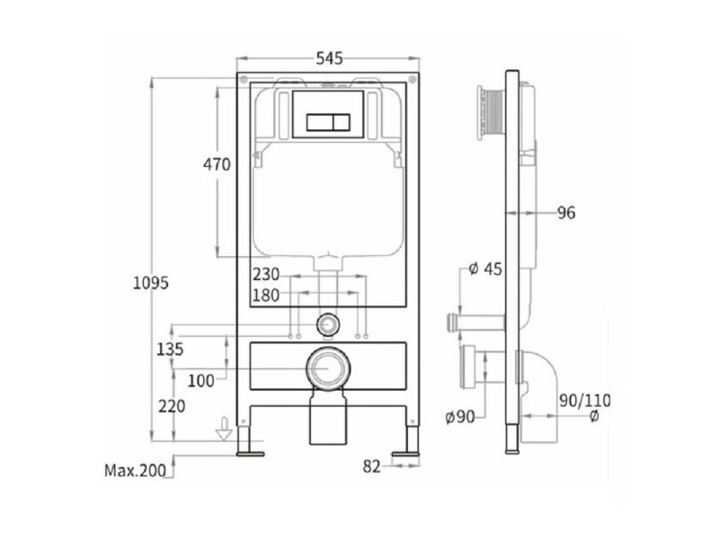 Купить Инсталляция Caprigo GBR-100 Duo с унитазом Tempo, крышка микролифт, кнопка хром, 4703 DA001-crm