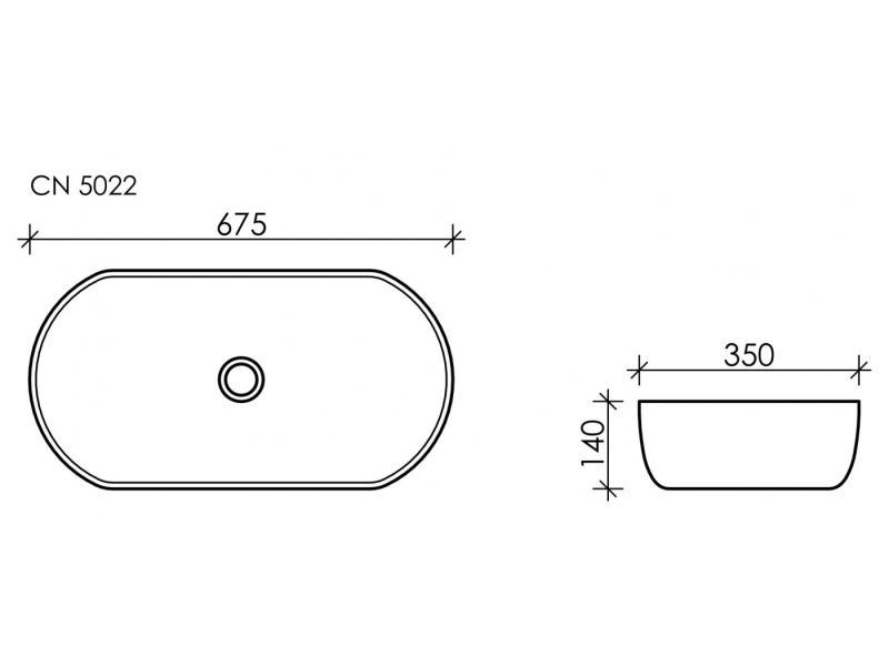 Купить Раковина Ceramica Nova Element CN5022 67.5 x 35 x 14 см, накладная, овальная, без перелива