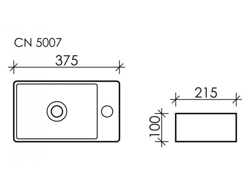 Купить Раковина Ceramica Nova CN5007 37.5 x 21.5 x 10 см, подвесная, прямоугольная, без перелива