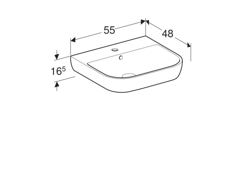 Купить Раковина Geberit Smyle 500.227.01.1, 55 х 48 см, белая