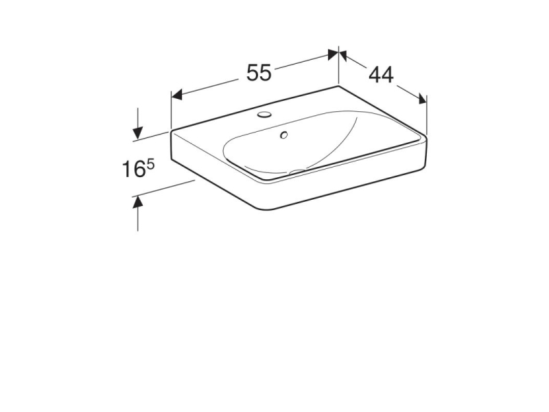 Купить Раковина Geberit Smyle Square 500.259.01.1, 55 х 44 см, белая