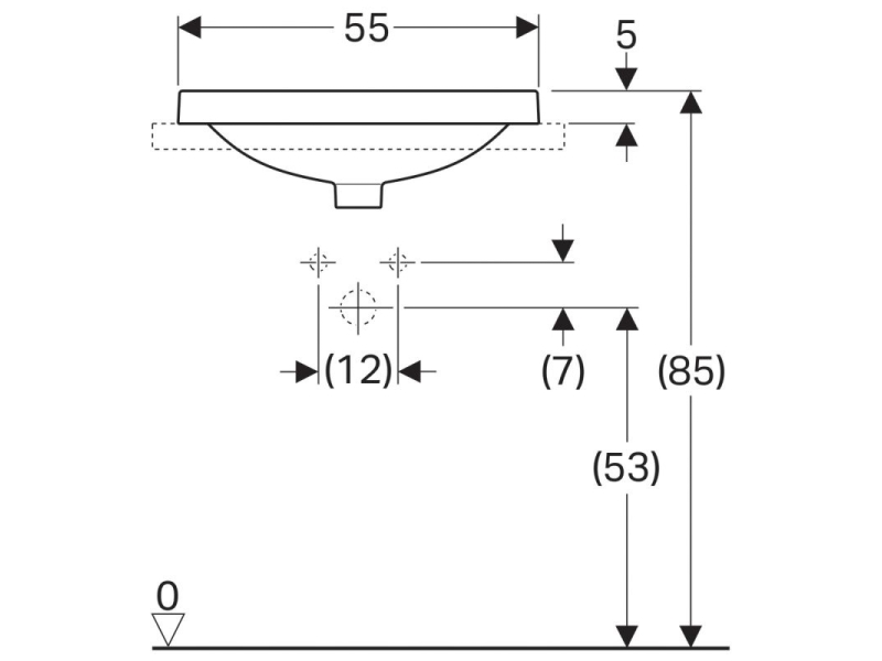 Купить Раковина Geberit Variform 500.742.01.2, 55 x 45 см, белая