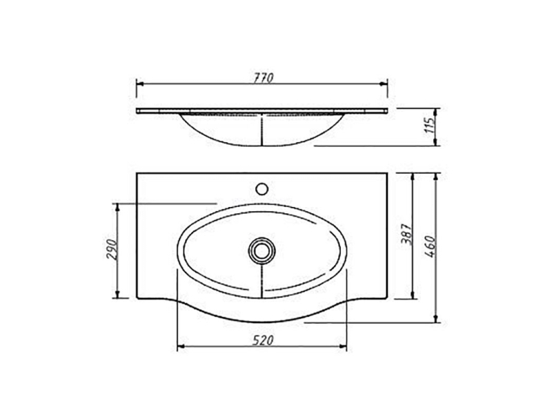 Купить Раковина Caprigo Nokturn 80 см, капучино, OW15-1312-R019