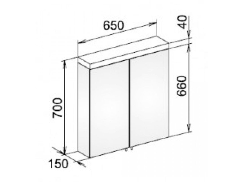 Купить Зеркало-шкаф Keuco Royal Reflex New 24202 171301 65x70x15 см с двойной подсветкой