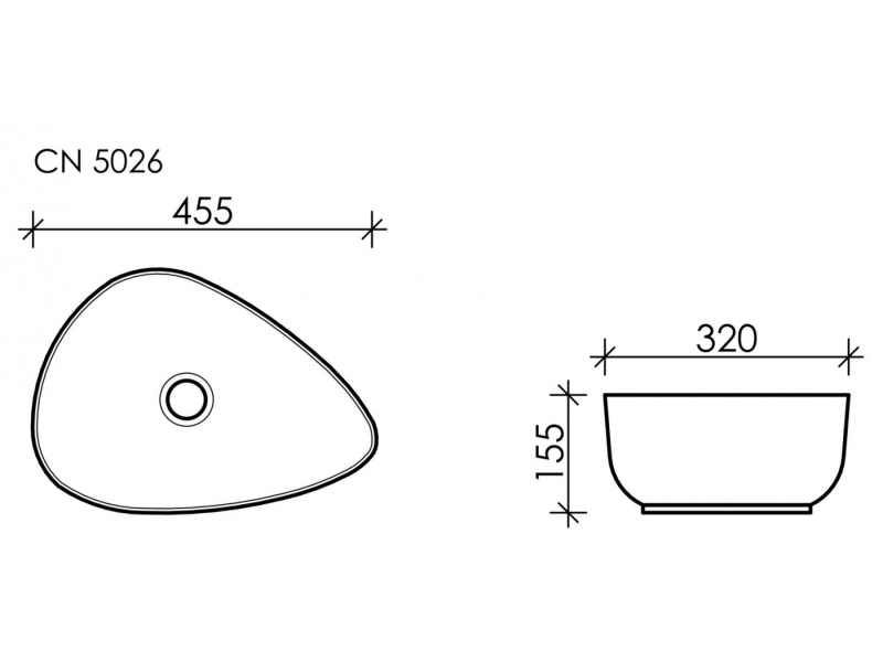 Купить Раковина Ceramica Nova Element CN5026 45.5 x 32 х 15.5 см, накладная, асимметричная, без перелива