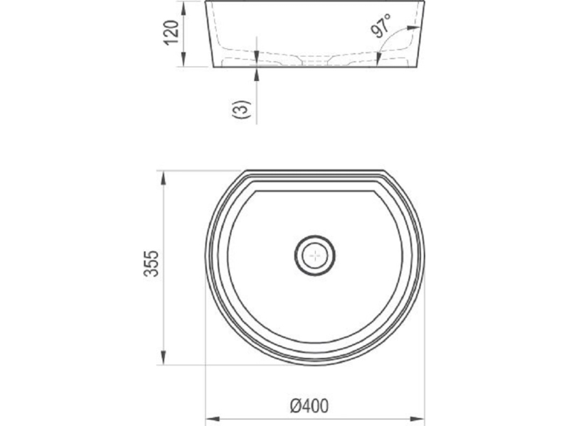 Купить Раковина Ravak Moon 1C, 40 х 35,5 см, цвет белый, XJN01300001