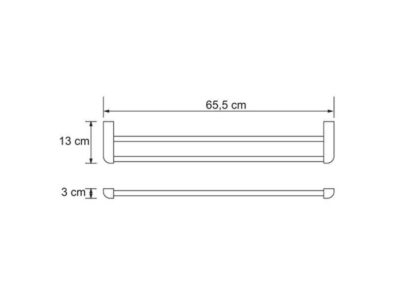 Купить Полотенцедержатель WasserKRAFT Kammel, двойной, 65 см, белый, K-8340W