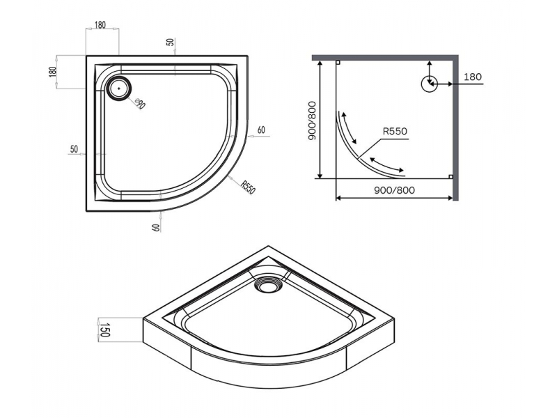 Купить Душевой поддон Am.Pm X-Joy Twin Slide 90 х 90 см, W88T-205-090W, белый