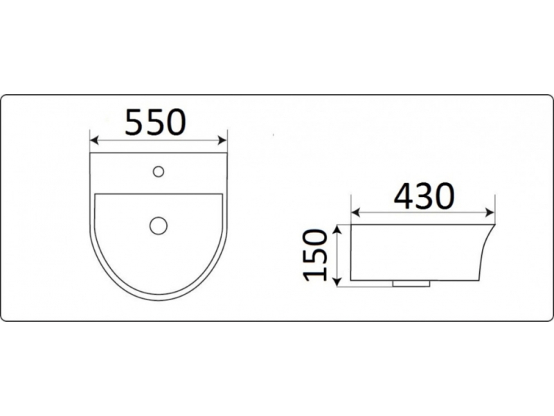 Купить Раковина CeramaLux N, 55 х 43 см, подвесная, белая, 78370C