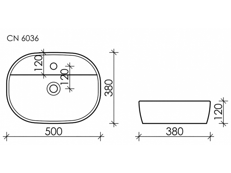 Купить Раковина Ceramica Nova Element, 50 х 38 х 12 см, цвет белый, CN6036