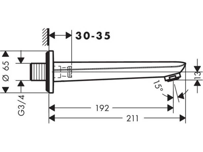 Купить Излив на ванну Hansgrohe Novus 192mm 71320000