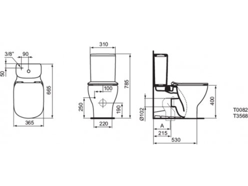 Купить Унитаз напольный Ideal Standard Tesi AquaBlade (чаша) T008201