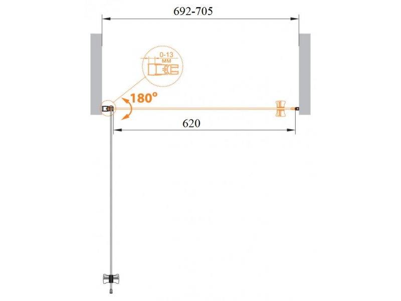 Купить Душевая дверь Cezares ECO-B-1-70-Cr, 70 см