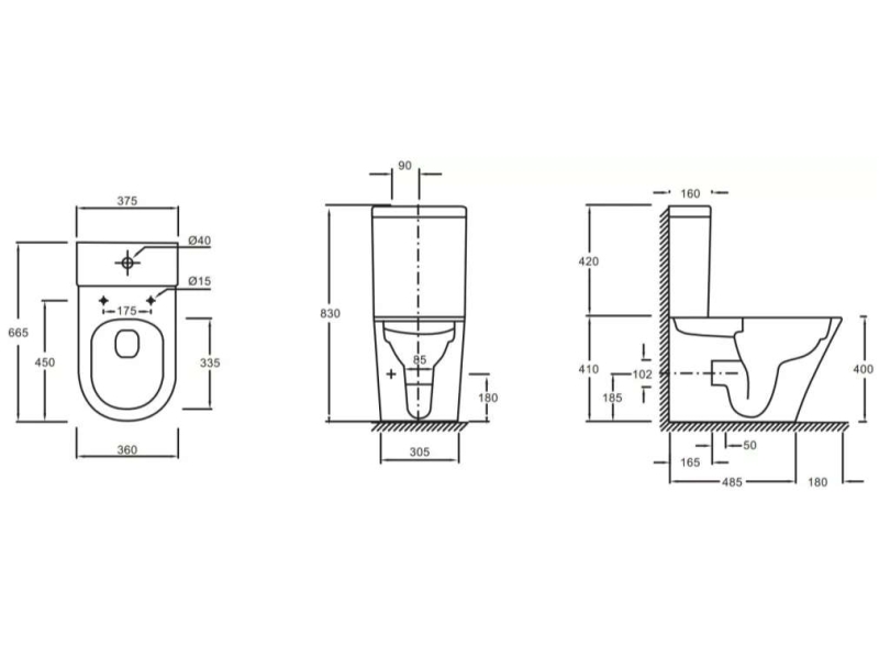 Купить UJAB102-00 RODIN+ Чаша напольного унитаза с креплениями RU