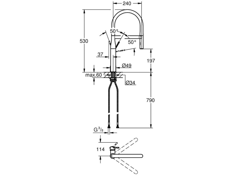 Купить Смеситель для кухни с проф лейкой Grohe Essence 30294000