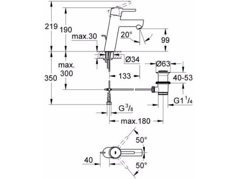 Купить Смеситель для раковины Grohe Concetto 23450001