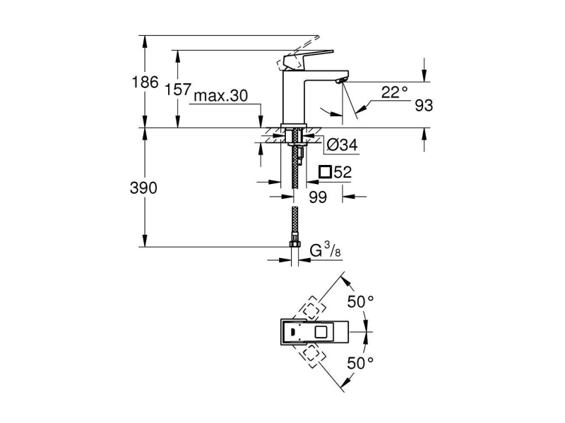 Купить Смеситель для раковины Grohe Eurocube 2313200E