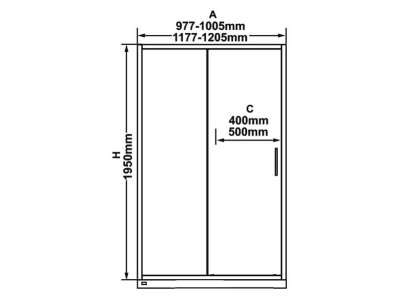 Купить BLSDP2-120 блестящий + транспарент, дверь душевая