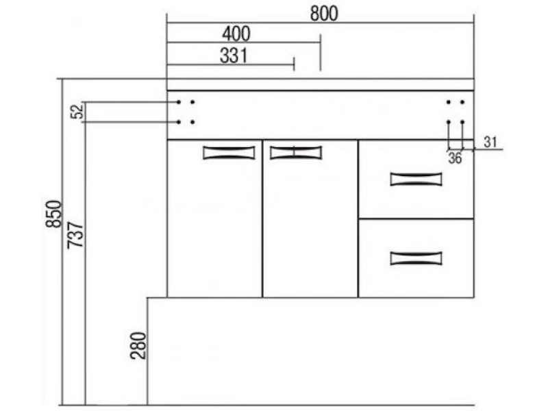 Купить 1A1678K2DR010 Набор: 1A167801DR010 Тумба-умывальник Диор 80 / 1A722931AG010 Раковина Айрис 80