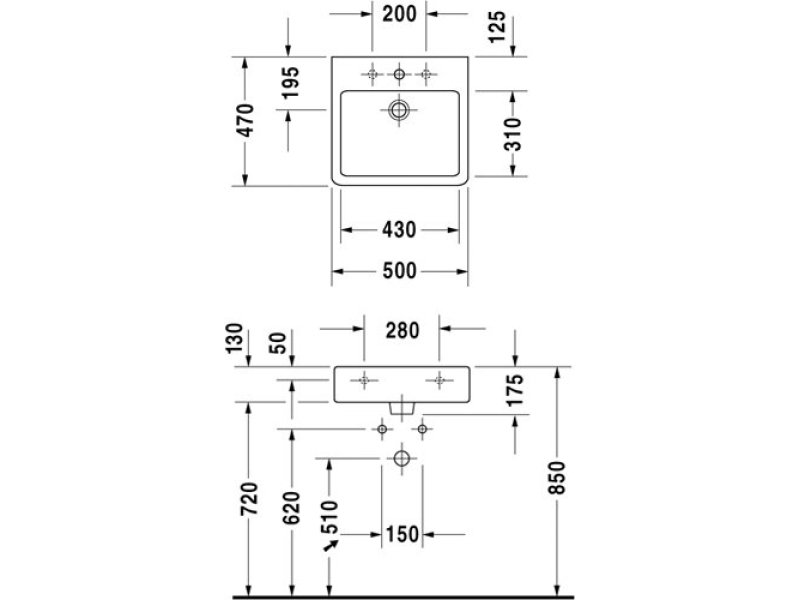 Купить Раковина подвесная Duravit Vero 50x47 0454500000