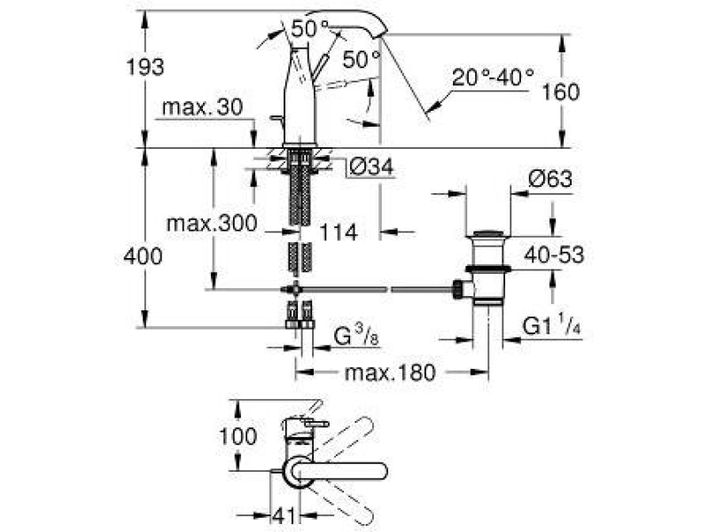 Купить Смеситель для раковины Grohe Essence 23462001