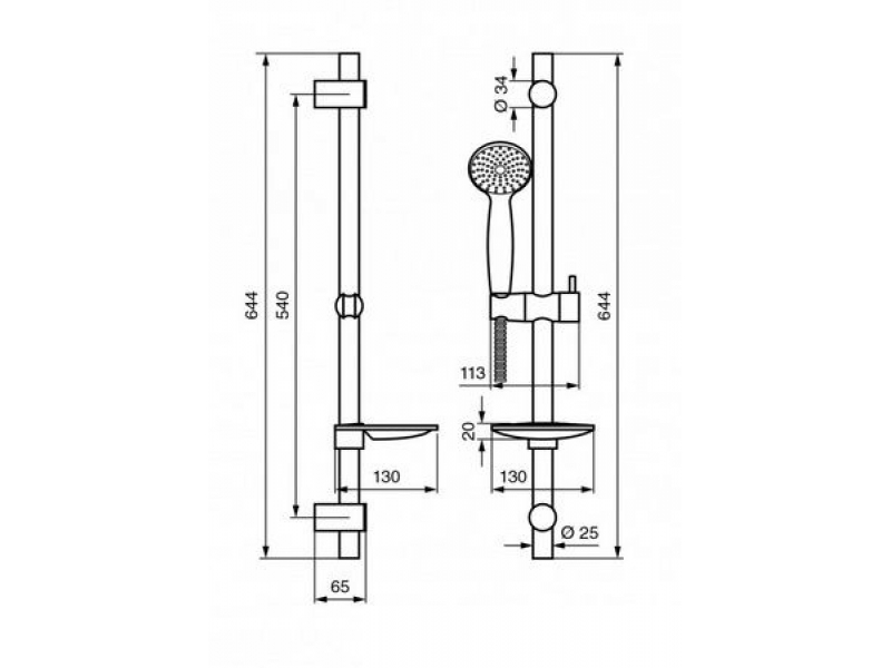 Купить Душевой комплект Emmevi C02670CR, хром