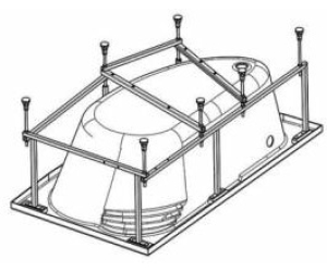 1.WH11.2.431 МАЙОРКА монтажный комплект 150х90 для левосторонней и правосторонней ассим. ванн