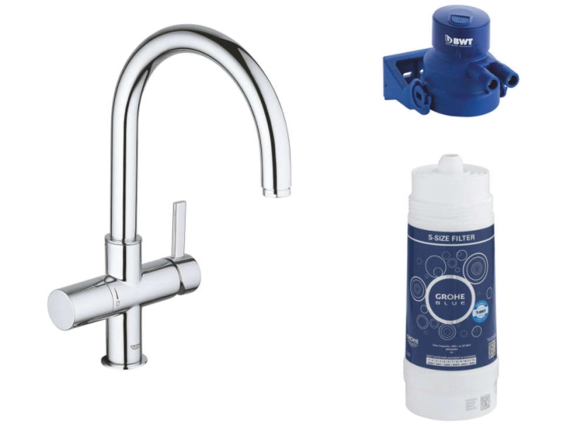 Купить Смеситель для кухни с функцией фильтрации Grohe Blue Pure 119711 хром