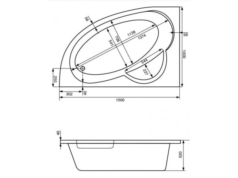 Купить Акриловая ванна Santek Шри-Ланка 150x100 1.WH30.2.395 правая