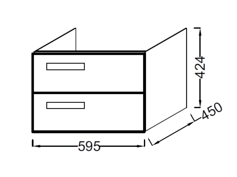 Купить Комплект мебели 60 см Jacob Delafon Rythmik с раковиной EXQ112-Z-00, тумбой EB1301-G1C, белый