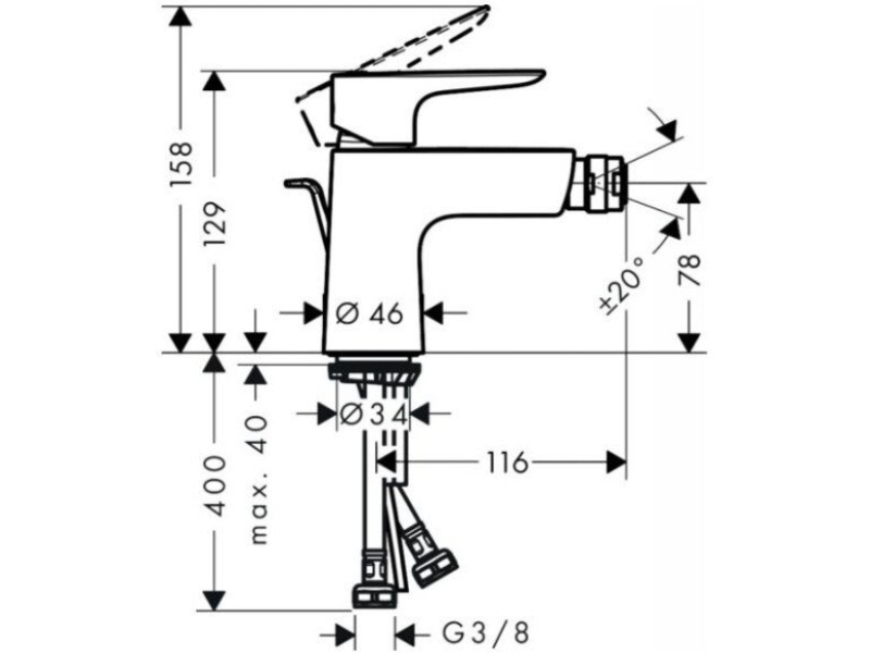 Купить Смеситель для биде Hansgrohe Talis E 71720140 шлифованная бронза