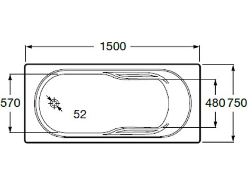 Купить Ванна Roca Genova-N 150x75 прямоугольная белая ZRU9302894