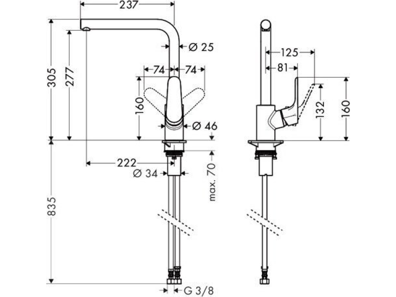 Купить Смеситель для кухни Hansgrohe Focus сталь 31817800