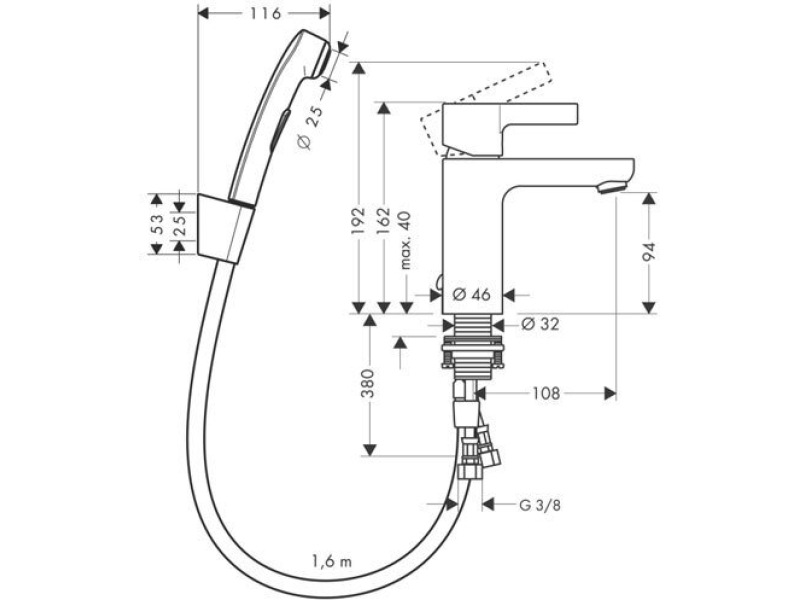 Купить Набор для биде Hansgrohe Metris S 31160000