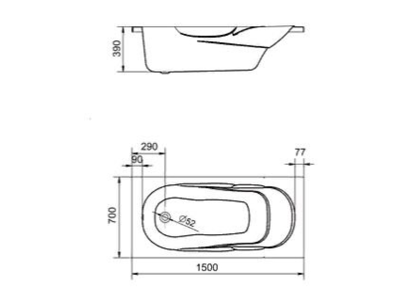 Купить Акриловая ванна Santek Касабланка М 150х70 1.WH50.1.530