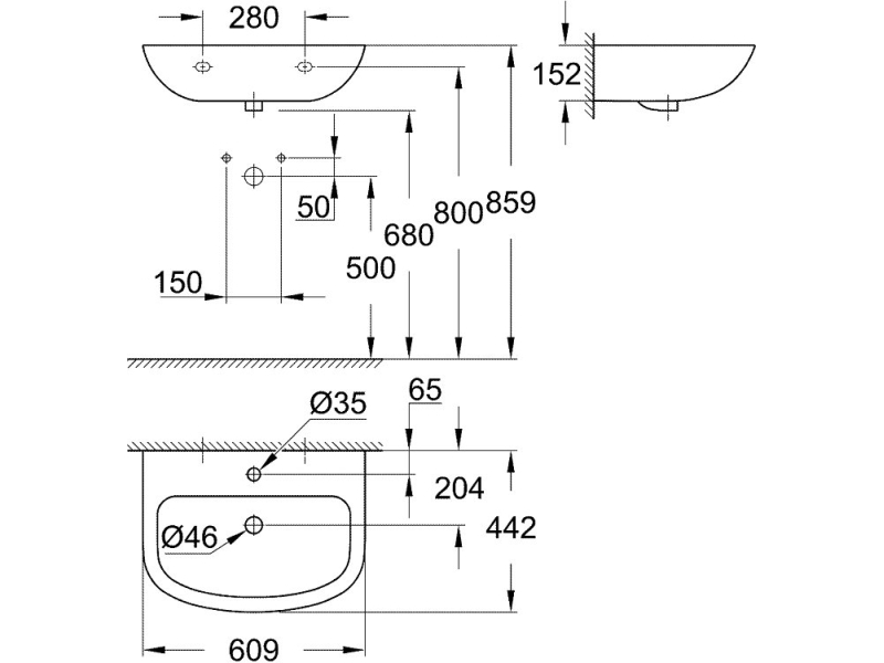 Купить Раковина 60 см Grohe Bau Ceramic 39421000 альпин-белый