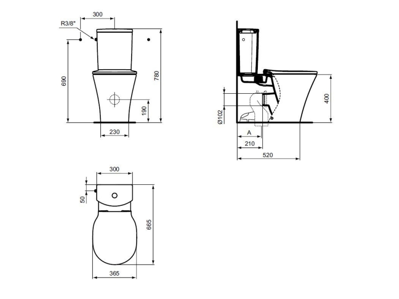 Купить Унитаз напольный Ideal Standard Connect Air Aquablade (чаша) E013701