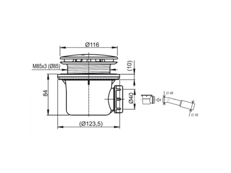 Купить Сифон для поддона Ravak Professional 90 X01749 черный