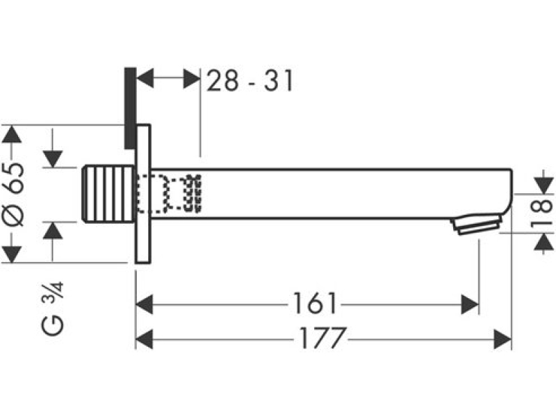 Купить Излив на ванну Hansgrohe 14420000