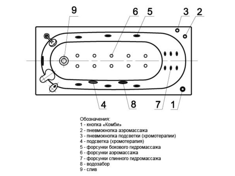 Купить Оберон 180 гидромасс.ПН с фр.экр.(слив слева)