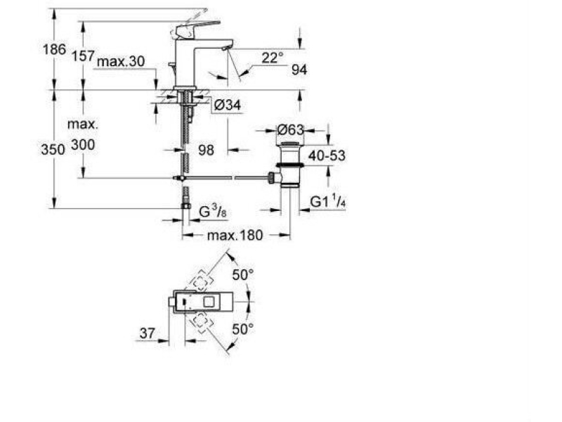 Купить Смеситель для раковины Grohe Eurocube 2312700E