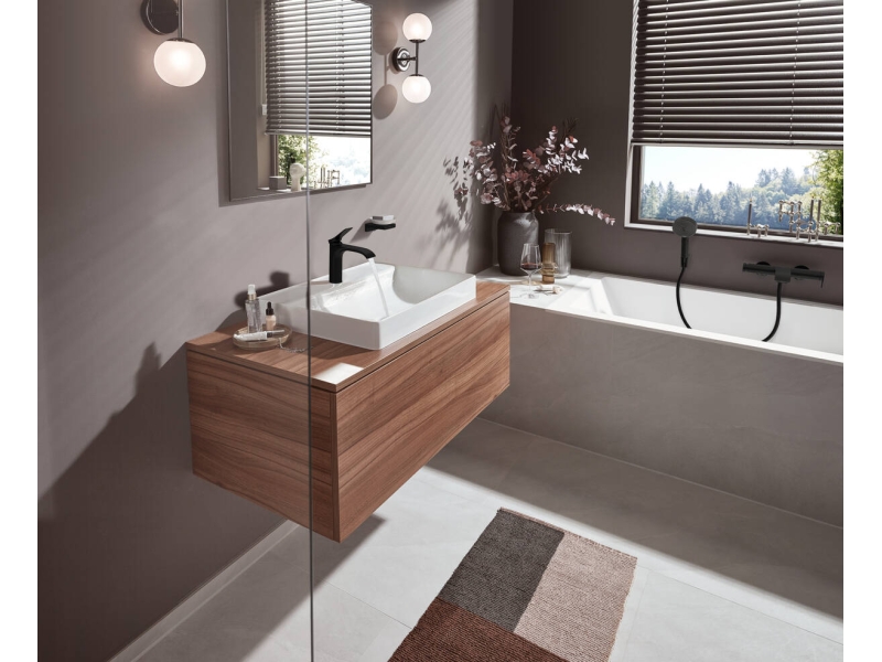 Купить Смеситель для ванны с душем Hansgrohe Vivenis 75420670 матовый черный