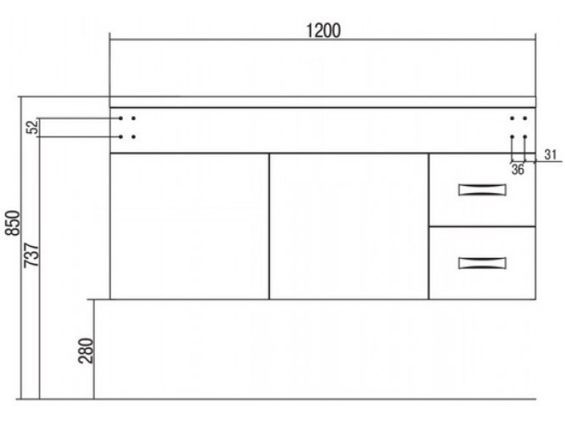 Купить 1A1106K2DR010 Набор: 1A110601DR010 Тумба-умывальник Диор 120 / 1A729631AG010 Раковина Айрис120