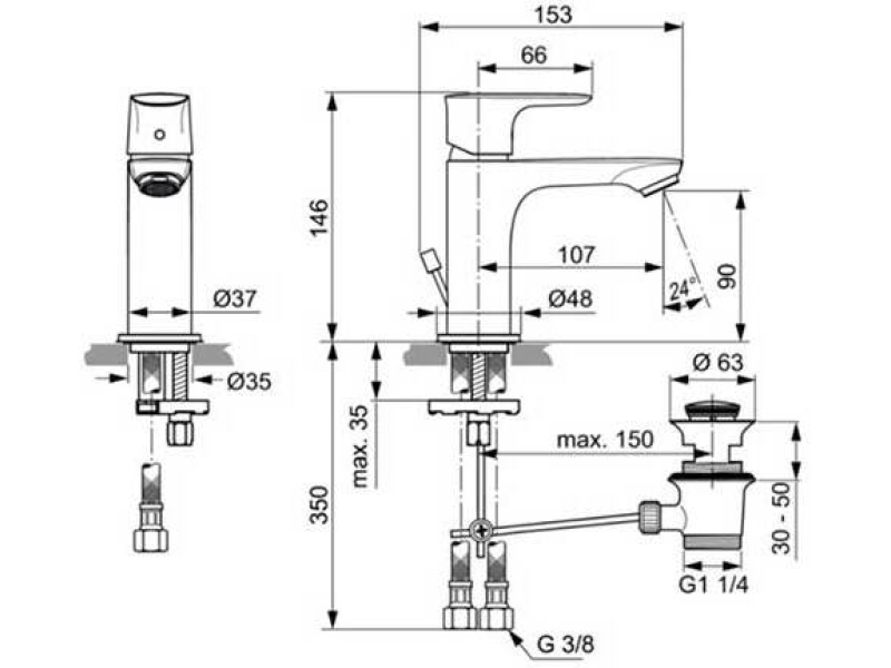 Купить Смеситель для раковины Ideal Standard Connect Air A7007AA